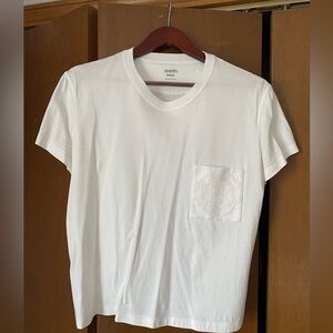 White Hermes Embroided Pocket T-shirt size 42 (EU) (US L-XL)